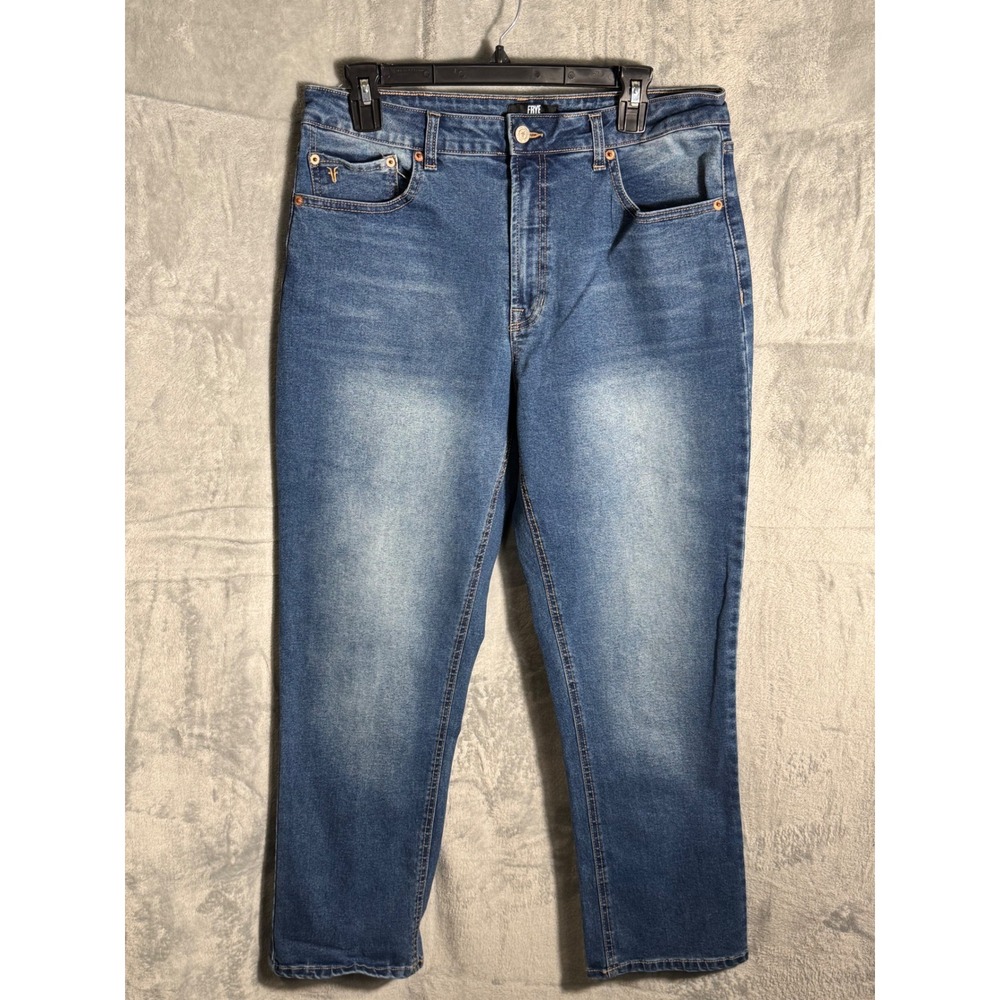 Frye Womens High Rise Straight Leg Jeans Medium Wash Blue Size 10/30 Stretch